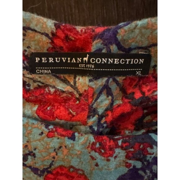 Peruvian Connection Floral Sleeveless Draped Bust Maxi Dress Size XL - Picture 3 of 6